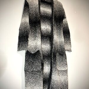 Long sweater, black and white, super soft.
